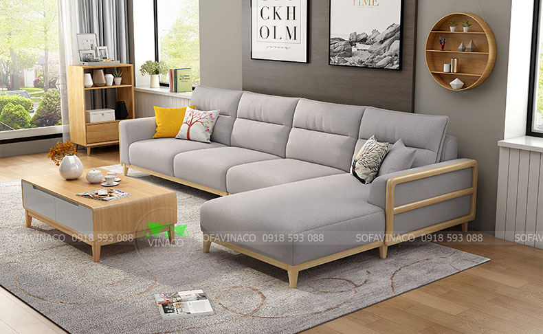 Bộ ghế sofa thiết kế đặc biệt có khung gỗ bao quanh